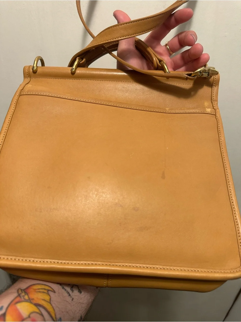 Vintage Coach 9927 British Tan Court Briefcase Messenger Bag USA Leather